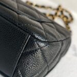 Chanel Mini Flap Black Grained Calfskin with Gold Hardware #RKRY-1 - Image 10