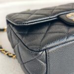 Chanel Mini Flap Black Grained Calfskin with Gold Hardware #RKRY-1 - Image 7