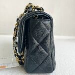 Chanel Mini Flap Black Grained Calfskin with Gold Hardware #RKRY-1 - Image 5