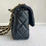 Chanel Mini Flap Black Grained Calfskin with Gold Hardware #RKRY-1 - Image 4
