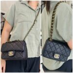 Chanel Mini Flap Black Grained Calfskin with Gold Hardware #RKRY-1 - Image 21