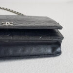 Chanel WOC Wallet On Chain Black Camellia Lambskin with Silver Hardware #RYOC-2 - Image 12