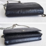 Chanel WOC Wallet On Chain Black Camellia Lambskin with Silver Hardware #RYOC-2 - Image 13