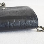 Chanel WOC Wallet On Chain Black Camellia Lambskin with Silver Hardware #RYOC-2 - Image 10