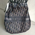 Christian Dior Net Buckle Bag BlueCalfskin /Oblique Technical Fabric Bag #RSTE-2 - Image 10