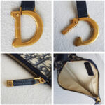 Christian Dior Saddle Clutch Blue Canvas with Leather and Gold Hardware #RCTL-1 - Image 13