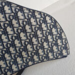 Christian Dior Saddle Clutch Blue Canvas with Leather and Gold Hardware #RCTL-1 - Image 5
