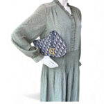Christian Dior Saddle Clutch Blue Canvas with Leather and Gold Hardware #RCTL-1 - Image 17