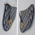 Christian Dior Saddle Clutch Blue Canvas with Leather and Gold Hardware #RCTL-1 - Image 9