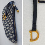 Christian Dior Saddle Clutch Blue Canvas with Leather and Gold Hardware #RCTL-1 - Image 12