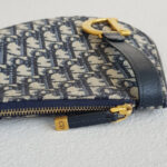 Christian Dior Saddle Clutch Blue Canvas with Leather and Gold Hardware #RCTL-1 - Image 11