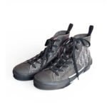 Dior B23 High Top Sneaker Size 43 BlackWhite Oblique Canvas and Leather Shoes #RSLY-22