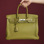 Hermes Birkin 35cm Green Clemence Leather with Palladium Plated Hardware #RSKT-1