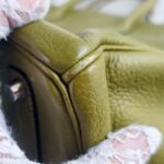 Hermes Birkin 35cm Green Clemence Leather with Palladium Plated Hardware #RSKT-1 - Image 16