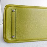 Hermes Birkin 35cm Green Clemence Leather with Palladium Plated Hardware #RSKT-1 - Image 18