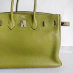 Hermes Birkin 35cm Green Clemence Leather with Palladium Plated Hardware #RSKT-1 - Image 20