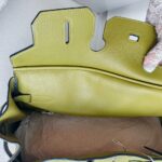 Hermes Birkin 35cm Green Clemence Leather with Palladium Plated Hardware #RSKT-1 - Image 23