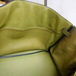 Hermes Birkin 35cm Green Clemence Leather with Palladium Plated Hardware #RSKT-1 - Image 3