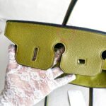 Hermes Birkin 35cm Green Clemence Leather with Palladium Plated Hardware #RSKT-1 - Image 33