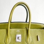 Hermes Birkin 35cm Green Clemence Leather with Palladium Plated Hardware #RSKT-1 - Image 38