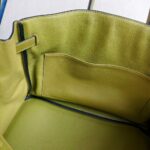 Hermes Birkin 35cm Green Clemence Leather with Palladium Plated Hardware #RSKT-1 - Image 4