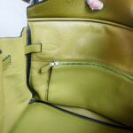 Hermes Birkin 35cm Green Clemence Leather with Palladium Plated Hardware #RSKT-1 - Image 9