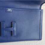 Hermes Jige Clutch Blue Sapphire Swift Leather #GULTS-4 - Image 17