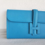 Hermes Jige Clutch Blue Swift Leather #RYLR-5 - Image 3