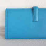 Hermes Jige Clutch Blue Swift Leather #RYLR-5 - Image 5