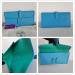 Hermes Jige Clutch Blue Swift Leather #RYLR-5 - Image 2