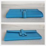 Hermes Jige Clutch Blue Swift Leather #RYLR-5 - Image 14