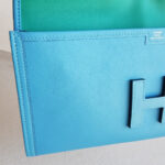 Hermes Jige Clutch Blue Swift Leather #RYLR-5 - Image 18