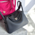 Hermes Lindy 26CM Ardoise Clemence Leather with Palladium-plated Hardware #RCYU-1