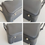 Hermes Lindy 26CM Ardoise Clemence Leather with Palladium-plated Hardware #RCYU-1 - Image 13