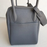 Hermes Lindy 26CM Ardoise Clemence Leather with Palladium-plated Hardware #RCYU-1 - Image 8