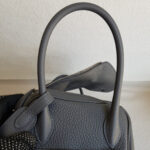 Hermes Lindy 26CM Ardoise Clemence Leather with Palladium-plated Hardware #RCYU-1 - Image 15