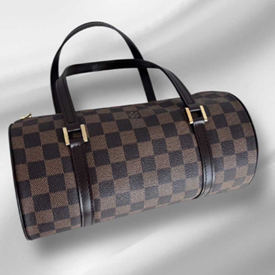LV Papillon 26 Damier Ebene Coated Canvas with Leather And Gold Hardware #RSYU-1