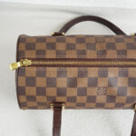 LV Papillon 26 Damier Ebene Coated Canvas with Leather And Gold Hardware #RSYU-1 - Image 10