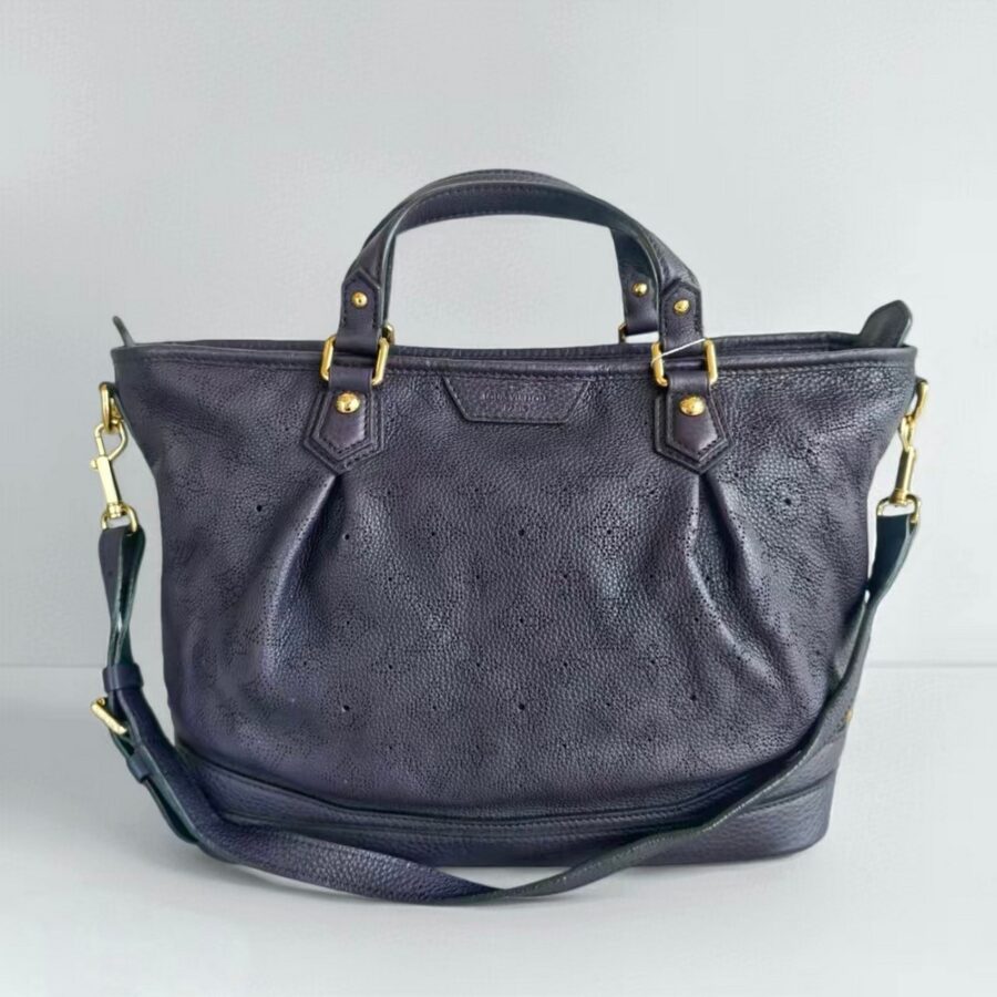 LV Stellar Purple Mahina Calf Leather with Gold Hardware Bag #RSTC-1