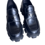 Prada Loafer Size 8 Black Leather Shoes #RSLY-19 - Image 2