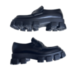 Prada Loafer Size 8 Black Leather Shoes #RSLY-19 - Image 3