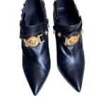 Versace Ankle Boots Size 40 Black Leather Shoes #RKOY-14 - Image 3
