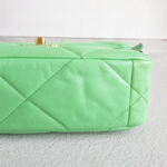 Chanel 19 Flap Bag Green Lambskin with Gold/Silver/Ruthenium Hardware #RKSK-1 - Image 12