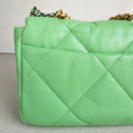 Chanel 19 Flap Bag Green Lambskin with Gold/Silver/Ruthenium Hardware #RKSK-1 - Image 5