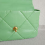 Chanel 19 Flap Bag Green Lambskin with Gold/Silver/Ruthenium Hardware #RKSK-1 - Image 21