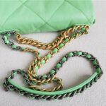 Chanel 19 Flap Bag Green Lambskin with Gold/Silver/Ruthenium Hardware #RKSK-1 - Image 16