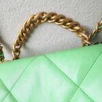Chanel 19 Flap Bag Green Lambskin with Gold/Silver/Ruthenium Hardware #RKSK-1 - Image 18