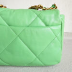 Chanel 19 Flap Bag Green Lambskin with Gold/Silver/Ruthenium Hardware #RKSK-1 - Image 6