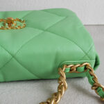 Chanel 19 Flap Bag Green Lambskin with Gold/Silver/Ruthenium Hardware #RKSK-1 - Image 10