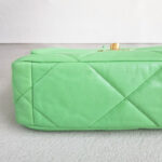 Chanel 19 Flap Bag Green Lambskin with Gold/Silver/Ruthenium Hardware #RKSK-1 - Image 11
